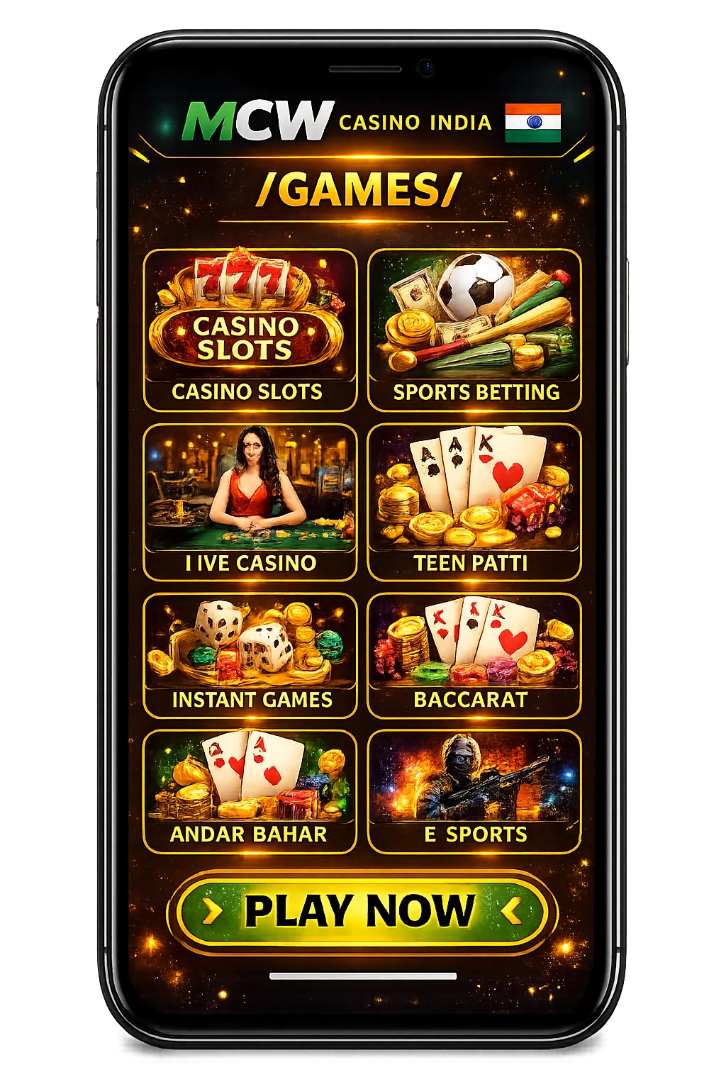 MCW Casino games lobby preview
